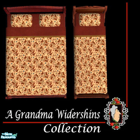 Sims 2 — Grandma Widershins Bedding CT by galilea — Cats: Charming bedding for double and single beds to make your Sims