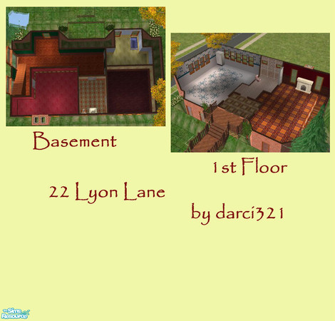 Sims 2 — 22 Lyon Lane by darci321 — A small bungalow family home with basement. All Maxis content except my walls and