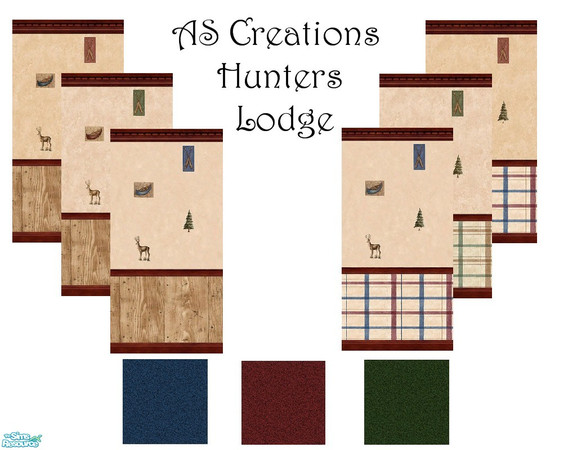 Sims 2 — AS Creations Hunters Lodge by TSR Archive — A set of 6 walls and 3 floors. ** TSRAA **