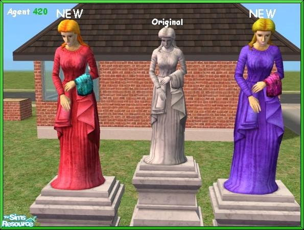 Sims 2 — Realistic Looking Maiden Statues by Agent420 — These 2 statues are painted on an old concrete statue. They are