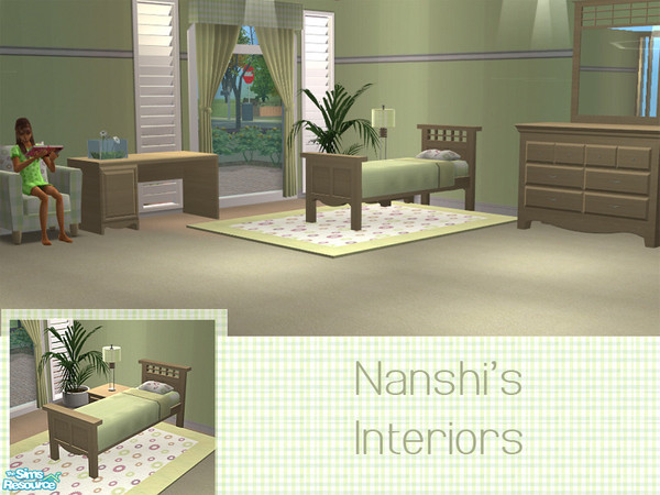 Sims 2 — Rosie's Teen Bedroom by Nanshi — Based on Waverley's chocolate meshes here at TSR. Plant on desk by Peggysims,
