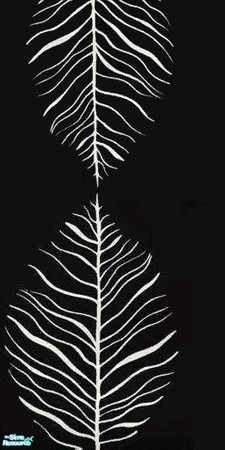 Sims 2 — Black/white by viwsim — A black wall with "leave" pattern in white.