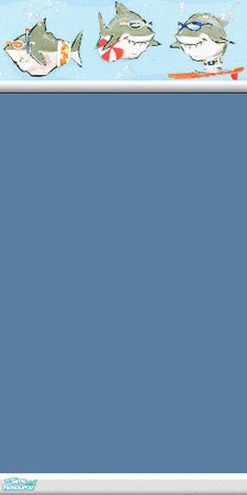 Sims 2 — Cool Sharks Collection 3 by wytetygryss — Painted wall with a border of cool sharks at the beach!! Part of the