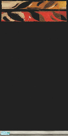 Sims 2 — Modern Magic 3 (Silver) by Lorah — Modern Magic wall in red, black, gold and silver floorboard.