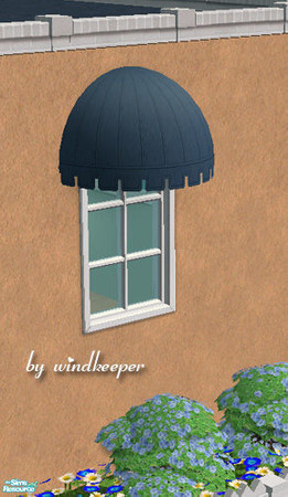Sims 2 — Round awning by Windkeeper — Round window awning, mesh file. Requires "Window awning" file from this