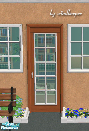Sims 2 — Murray glass door - white and oak by Windkeeper — White and oak recolor for the door.