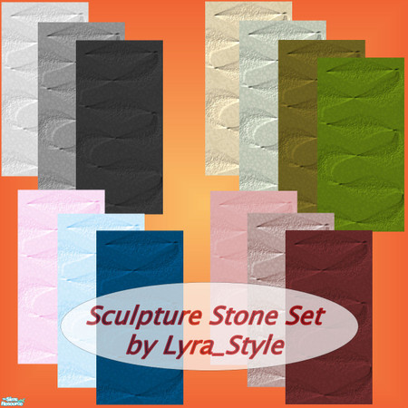 Sims 2 — Sculpture Stone Wall Set by Lyra_Style — Stone wall set created by Lyra_Style.