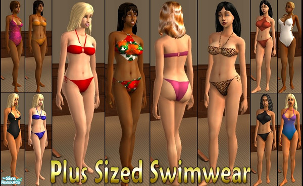 Sims 2 — Plus - Sized Swimsuits by Dr Pixel — 12 Swimsuits for Plus Sized Adults, also for Young Adults if you have