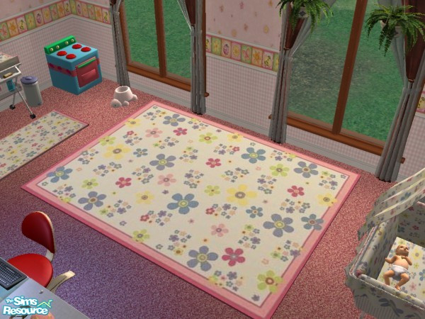 Sims 2 — Judy_3x4_BabyRug Pink by judyhugsnoopy — My first new baby room recolor set. Hope you like it :D Note:you need