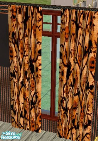 Sims 2 — TC-110 Halloween Party-Curtains by mom_of2boyz — Everything you need for a spooky Halloween Party is right here.