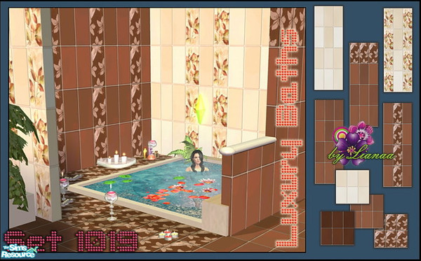Sims 2 — Luxury Baths by Lianaa Set 1019 by Lianaa — Luxury Baths by Lianaa - brown and beige walls and floors with