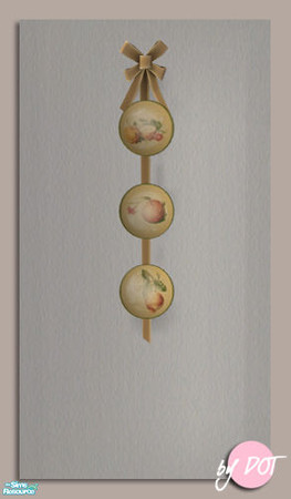 Sims 2 — Hanging Plate Brown by DOT — Hanging Plate Brown Light Up Upper Hutch and matching room set. 3 in-game matching