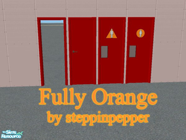 Sims 2 — Fully Orange Bath Door by steppinpepper — Part of Fully Orange Dorm. NOTE: only one package file, shows up for