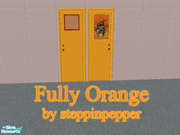 Sims 2 — Fully Orange Dorm Door by steppinpepper — Part of Fully Orange Dorm.