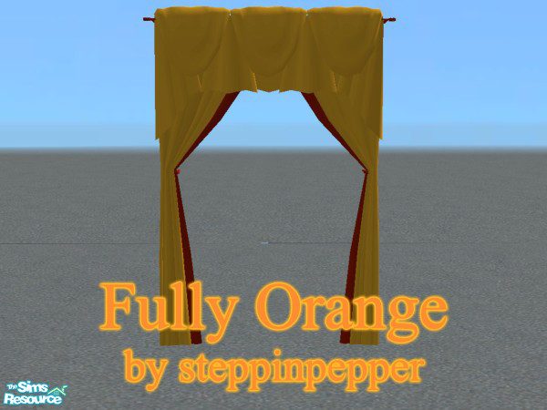 Sims 2 — Fully Orange Curtain by steppinpepper — Part of Fully Orange Dorm.