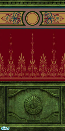 Sims 2 — Arts and Crafts: Green Bordered by c_literati — 8 panels to match the Maxis stained glass window wood. TSRAA.