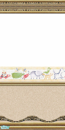 Sims 2 — Golden Rails 2 by Lorah — Golden Rails 2 with peach wallpaper, carpet and tiles.