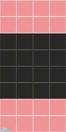 Sims 2 —  Pink and Black 1 by TSR Archive — Part of a set of 6 wallpapers and 6 floor tiles to mix and match as you