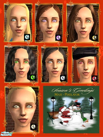 Sims 2 — Christmas Party Eyes - TSRAA by oldmember_Pixelator — Ho! Ho! Ho! Have some festive fun with these seven fun