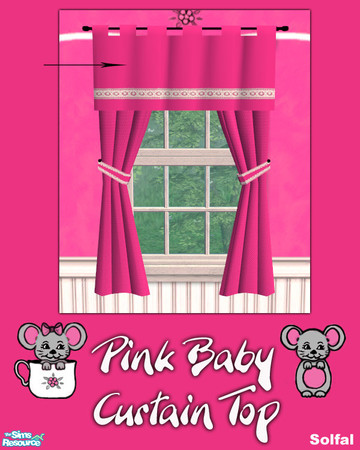Sims 2 — Pink Baby Curtain Top by solfal — A pink curtain part for your baby and toddler