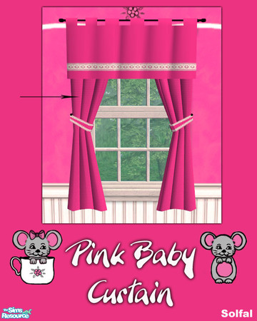 Sims 2 — Pink Baby Curtain by solfal — A pink curtain for your baby and toddler