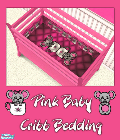 Sims 2 — Pink Baby Crib Bedding by solfal — A pink bedding for your baby and toddler