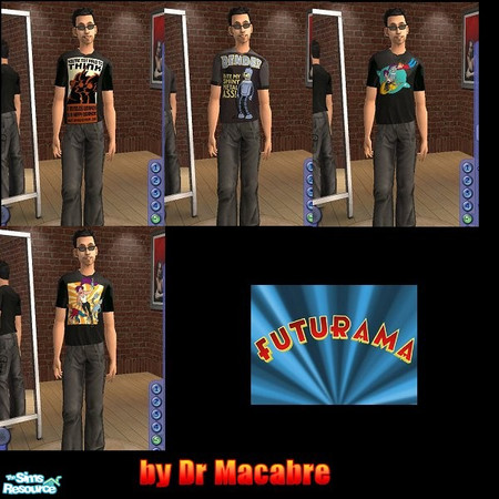 Sims 2 — Futurama Set by Dr. Macabre — This is a set of 4 tshirts to a really good cartoon that can be seen on adult swim