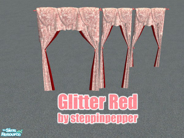 Sims 2 — Glitter Red Curtain by steppinpepper — Part of Glitter Red Livingroom