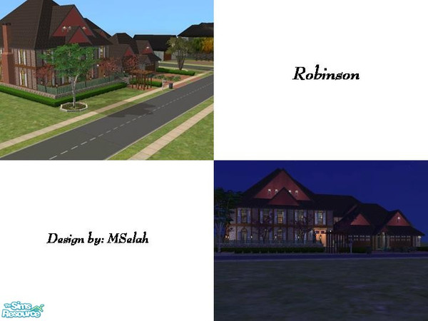 Sims 2 — Robinson by mselah — Three bedroom, two and a half bath home. Fully decorated, but unfurnished. Game room. Two