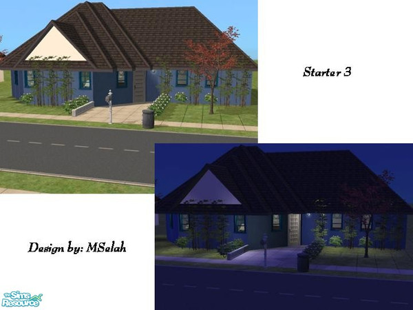 Sims 2 — Starter 3 by mselah — Two bedrooms, one bathroom. Perfect for a small family. Fully furnished, decorated and