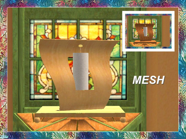 Sims 2 — Stained Art Bedroom-Candle-MESH by Dgandy — MESH FILE includes light and dark wood finishes. Miniture version of