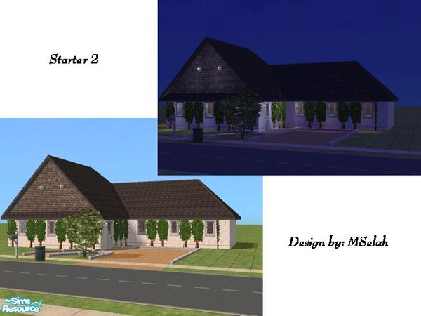 Sims 2 — Starter 2 by mselah — Three bedrooms, one bathroom. Perfect for a family with a child and a baby. Fully