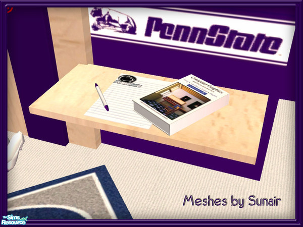 Sims 2 — Penn State Book and Paper by SpringwolfDecor — For the Nittany Lion Fan, here's a fanciful dressing corner for
