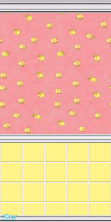 Sims 2 — nm MAXIS Candy Fleur W Tile by Henwen — Maxis walls tiled for bath or kitchen. **TSRAA Member**