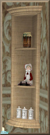 Sims 2 — NK Seasons Country BR - Shelf by MoMama — A little country corner shelf in white oak.
