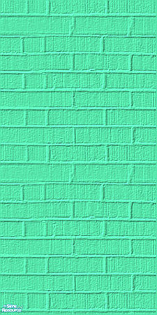 Sims 2 — Painted Brick in Aqua by dolphin7v — A painted brick to brighten any Sim community, created by D7studio