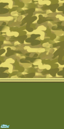 Sims 2 — Feeling Army 02 by dolphin7v — Another Camo wallpaper with green accent colour and chair rail for any Sim that