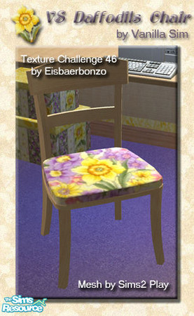 Sims 2 — VS Daffodils Bedroom Chair - TC46  by Vanilla Sim — A matching chair with soft thick foam seat in a matching
