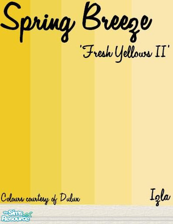 Sims 2 — Spring Breeze 'Fresh Yellows II' by Izla — This is a set of 5 wall paints ready to use! Download & Enjoy!