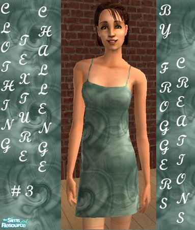 Sims 2 — Clothing Texture Challenge # 3- Green Dress by frogger1617 — Texture by Bortai_Degera