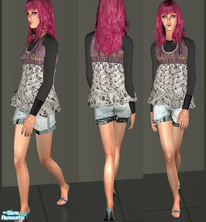 Sims 2 — OpenHouse Fancy Shorts by openhousejack — lacy trim shorts with comfy top mesh by Sunair.download it at