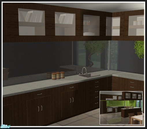 Sims 2 — Colorado kitchen - darkwood - counter2 by mirake — 