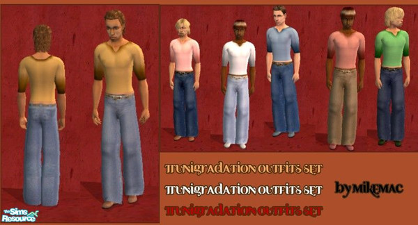Sims 2 — "Tunigradation" Outfits - Set by mikemac — Here's my new creation based on a wonderful Sims2Sisters