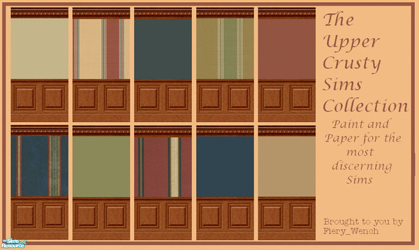 Sims 2 — Upper Crusty Sims Collection by fiery_wench — A collection of rich solids and coordinating stripes - sure to