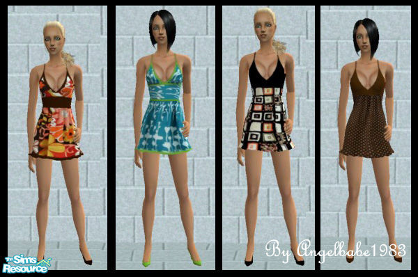 Sims 2 — Idalee Set by Angelbabe1983 — Here are 4 dresses for your Adult Sims, based on a wonderful mesh by Lianaa.