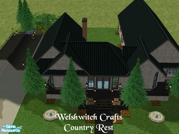 Sims 2 — Country Rest by WelshWitch — This cute little home is perfect for your sims. One-storey, 3 bedroom house, with