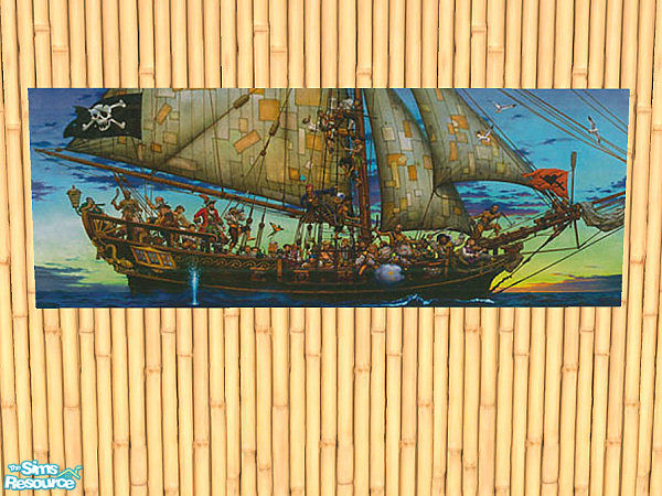 Sims 2 — Pirate Ship by hatshepsut — Part of the Pirate Wall Art set.