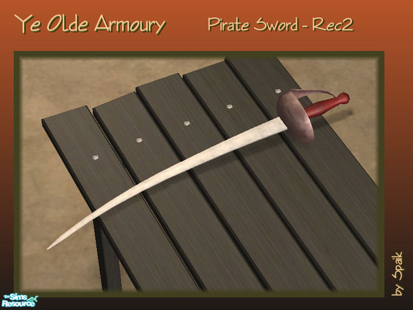 Sims 2 — Pirate Sword - REC2 by Spaik — Recolour of the lying sword, from Ye Olde Armoury set.