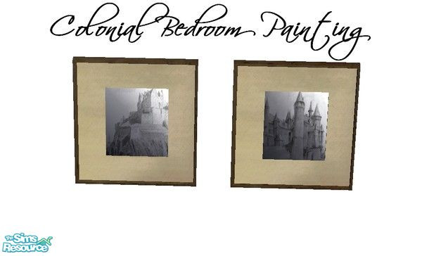Sims 2 — Colonial Bedroom Painting by Angela — A dark wooden Colonial Style bedroom. Set contains: Bed, Beddingrecolour,