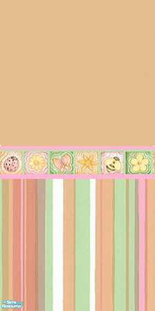 Sims 2 — Cute as a bug peach wall 2 by kristiemi — The Cute as a bug wall and floor set includes 5 walls and 4 floors to